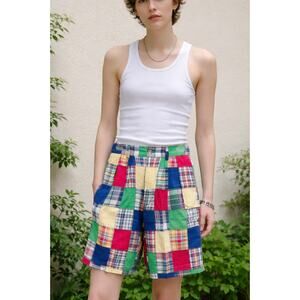 Y2K Tommy Hilfiger Plaid Bermuda Shorts Twee Preppy Beach Size Sm/28